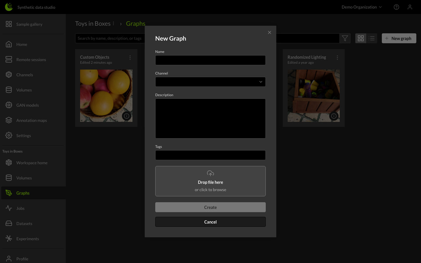 Creating a Graph From the Workspace Page