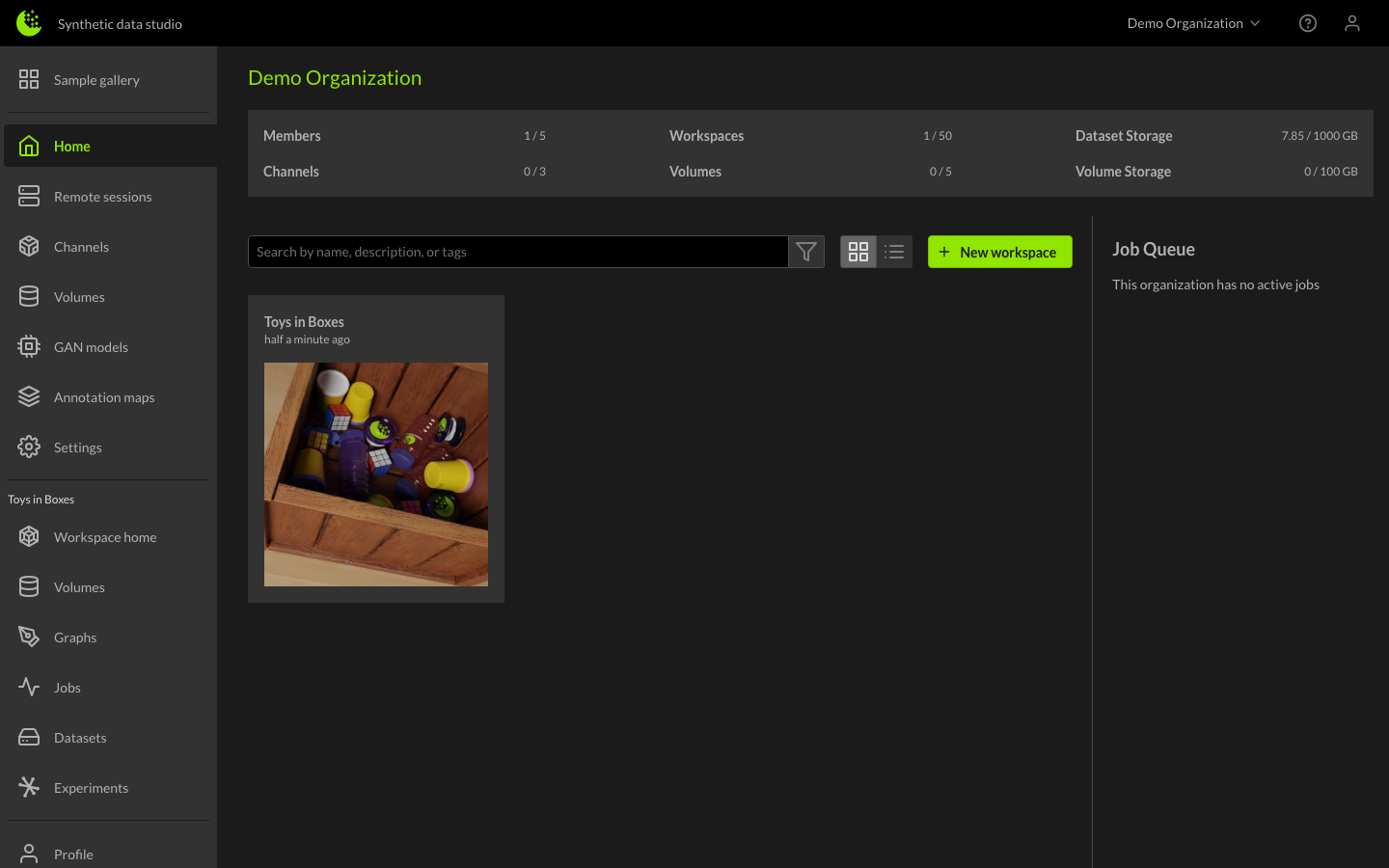 New Workspace Button